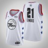 2019 NBA All-Star Uomo Philadelphia 76ers Joel Embiid & 21 White swingman Maglia
