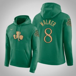 Boston Celtics e 8 Kemba Walker Città Kelly Green 2020 Stagione Pullover con cappuccio