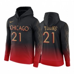 Thaddeus Young Chicago Bulls 2020-21 Città Edition con cappuccio nero Pullover