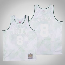 Gli uomini di Celtics Kemba Walker & 8 White 1985-1986 cielo nuvoloso Maglia