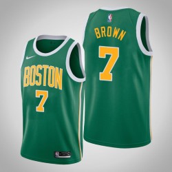 Uomini NBA 2018-19 Jaylen Brown Boston Celtics e 7 Earned Edition Verde swingman Maglia