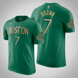 Boston Celtics e 7 Jaylen Brown City Kelly Green 2020 Stagione Nome e numero T-shirt