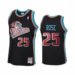 Derrick Rose Detroit Pistons nero Maglia 2020 Ricarica Classic