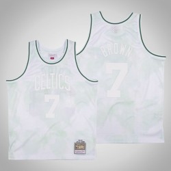 Celtics Jaylen uomini di Brown & 7 bianco 1985-1986 cielo nuvoloso Maglia