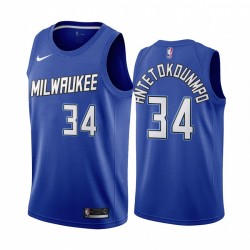 Bucks Giannīs Antetokounmpo Milwaukee Navy Città Edition nuova uniforme 2020-21 Maglia