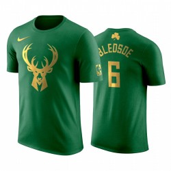 Giorno di Milwaukee Bucks Eric Bledsoe Green T-shirt d'oro limitata 2020 San Patrizio