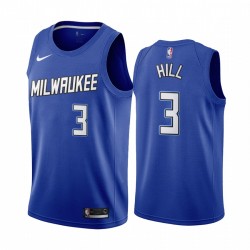 Bucks George Hill Milwaukee Navy Città Edition nuova uniforme 2020-21 Maglia
