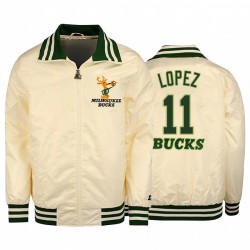 Bucks Brook Lopez Milwaukee Bucks Hardwood Classics Cream Jacket