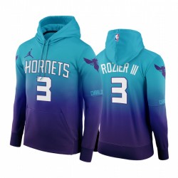 Terry Rozier III Charlotte Hornets 2020-21 Icona con cappuccio Teal Gradient Pullover