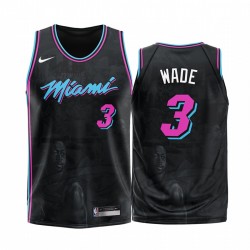Miami Heat Dwyane Wade e 3 Black Edition 2020 Fashion Maglia