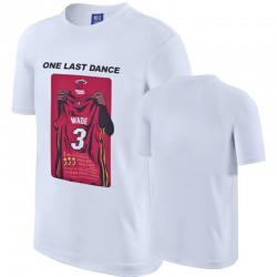 Gli uomini di Dwyane Wade e 3 Calore Bianco Player Graphic One Last Dance T-shirt
