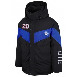 76ers Maschio Markelle Fultz e 20 di contrasto di colore nero di sport Down Jacket