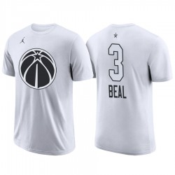 2018 All-Star Wizards Maschio Bradley Beal & 3 Bianco T-shirt
