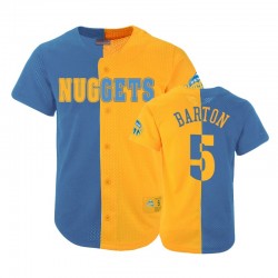 Nuggets maschile Will Barton & 5 Pulsante Split Mesh Blue Gold Maglia