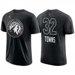 2018 All-Star Timberwolves Maschio Karl-Anthony Towns & 32 T-shirt nera