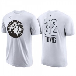 2018 All-Star Timberwolves Maschio Karl-Anthony Towns & 32 Bianco T-shirt