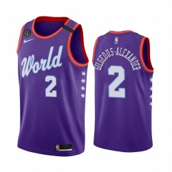 2020 NBA Rising Star World Team Shai Gilgeous-Alexander Maglia Oklahoma City Thunder & 2 viola