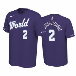 2020 NBA Rising Star World Team Shai Gilgeous-Alexander T-shirt Oklahoma City Thunder & 2 viola