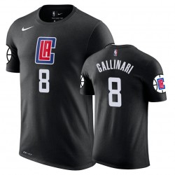 Clippers Danilo Gallinari # 8 Dichiarazione Maschio T-shirt nera