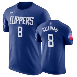 Clippers Danilo Gallinari # 8 Male Icon Blu T-shirt