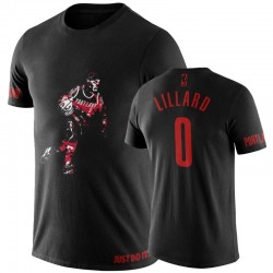 Damian Lillard Portland Trail Blazers nero NBA Playoffs 50 punti & T-shirt 3-pointer buzzer-battere