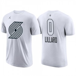 2018 All-Star Blazers Maschio Damian Lillard e 0 Bianco T-shirt