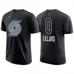 2018 All-Star Blazers Maschio Damian Lillard & 0 T-shirt nera