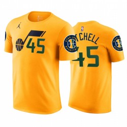 Donovan Mitchell 2020-21 Jazz & 45 istruzione T-shirt gialla