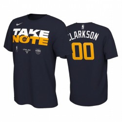 Jordan Clarkson Utah Jazz 2020 NBA Playoffs T-shirt Bound Navy Mantr potere prendere atto