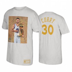Stephen Curry Warriors e 30 Bianco T-shirt NBA Finals 2017 Trophy