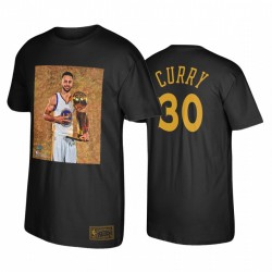 Stephen Curry Warriors # 30 2017 NBA Finals Trofeo maglietta nera