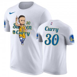 Gli uomini di Stephen Curry e 30 Guerrieri Bianco Caricatura Moda T-shirt