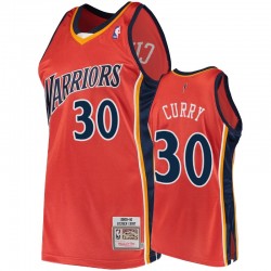 Golden State Warriors e 30 Stephen Curry arancione 2009-10 Hardwood Classics Maglia
