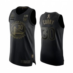 Stephen Curry Golden State Warriors 2020 Salute To Servizio nero Maglia autentica
