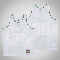 Uomo Celtics personalizzato e 00 Bianco 1985-1986 cielo nuvoloso Maglia
