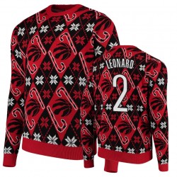 Raptors Maschio Kawhi Leonard # 2 Natale Repeat maglione rosso