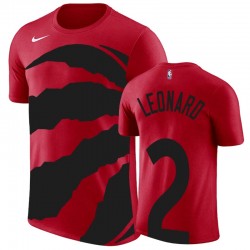 Uomo Kawhi Leonard # 2 Raptors Red T-shirt oversize Stampa Logo della squadra Nome e numero