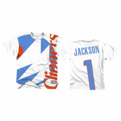 Reggie Jackson Los Angeles Clippers Bianco Big Face & 1 T-shirt