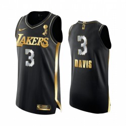 Los Angeles Lakers 17x finali NBA Champions Anthony Davis nero autentica giustizia sociale d'oro Maglia