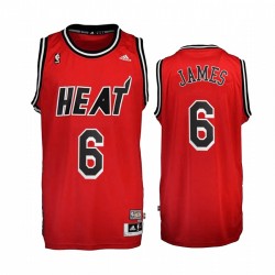 Miami Heat LeBron James e 6 Red Hardwood Classics 2010-14 Maglia
