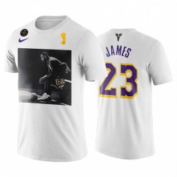 Los Angeles Lakers LeBron James 4X Finals MVP Award T-shirt Bianco
