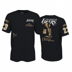 Los Angeles Lakers LeBron James 2020 NBA Finals Champions T-shirt Black Celebration Expressive