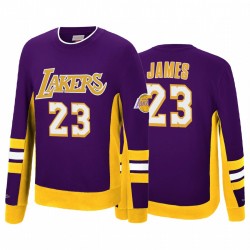 LeBron James Los Angeles Lakers Hometown Champs Viola Hardwood Classics Pullover Maglione