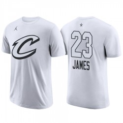 2018 All-Star Cavaliers LeBron James Maschio # 23 Bianco T-shirt