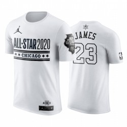 Los Angeles Lakers LeBron James 2020 Logo NBA All-Star Game ufficiale Bianco T-shirt