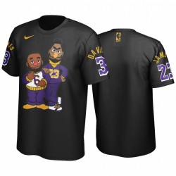 Los Angeles Lakers Anthony Davis # 3 Black LeBron James T-Shirt