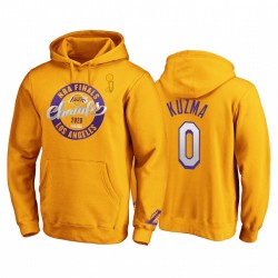 Kyle Kuzma Los Angeles Lakers NBA Finals 2020 Champions Zone Laces con cappuccio in oro Pullover