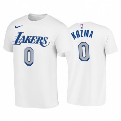 Kyle Kuzma 2020-21 Lakers e 0 Città Edition Bianco T-shirt New Blue Argento Logo