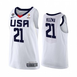 2019 FIBA ​​Basketball World Cup USA Kyle Kuzma Bianco Maglia