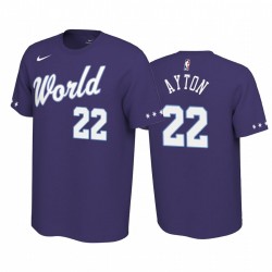 2020 NBA Rising Star World Team Deandre Ayton T-shirt Phoenix Suns e 22 Viola
